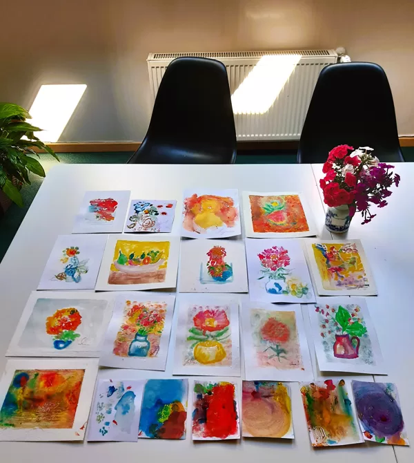 16.07.2024. Painting with watercolors and  with specific "finger-colors".
