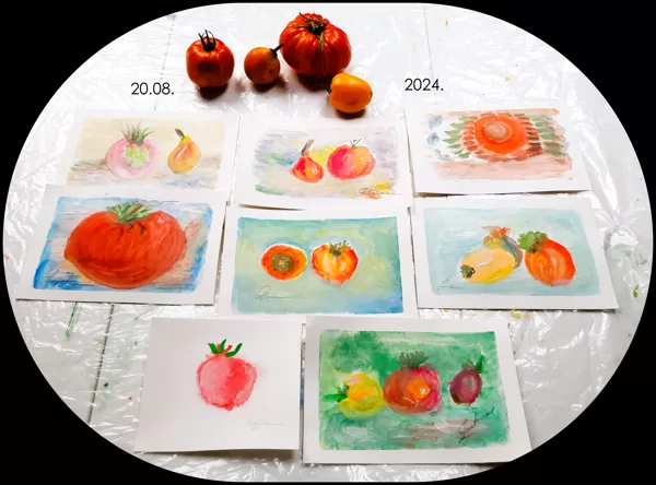 20.08.2024. We painted "August" with watercolors.