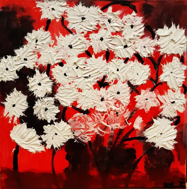 School-age children group. Oil/acrylic on canvas. 