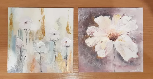 Adult group. Acrylic on canvas. Works by example.