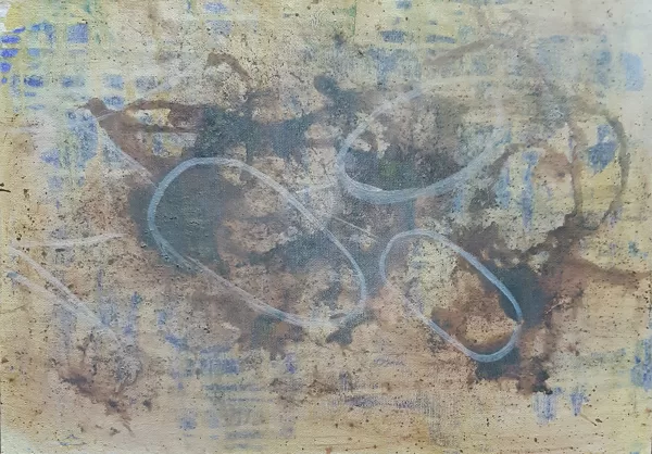 Adult group. Canvas, mixed media. Background for the next painting.