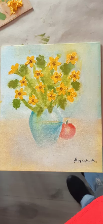 The work of the young painter!