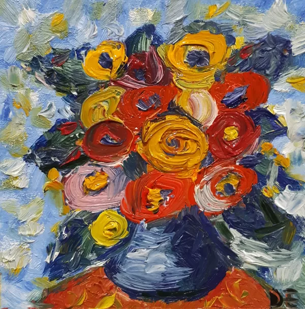 Adult group. Oil on canvas. Painting for the first time. Inspired by Ana Maria Edulescu.