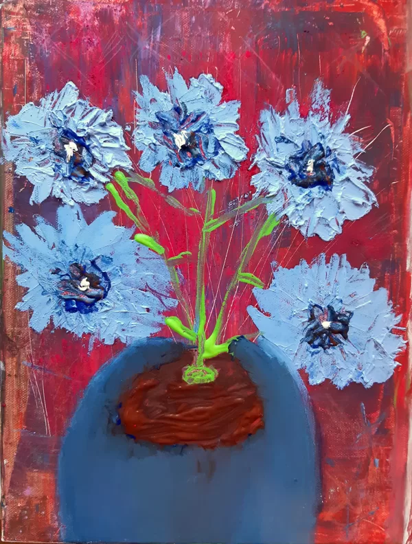 School-age group. Oil, acrylic, pigments on canvas.