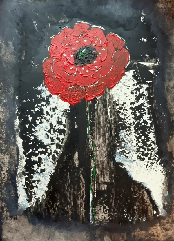 Adult group. Oil, acrylic, pigments on cardboard.